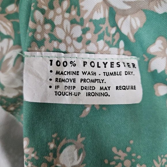 Vintage 1970s M Maxi Dress & Jacket Green Floral Mod Vintage VTG 70s Sleeveless - Picture 16 of 16